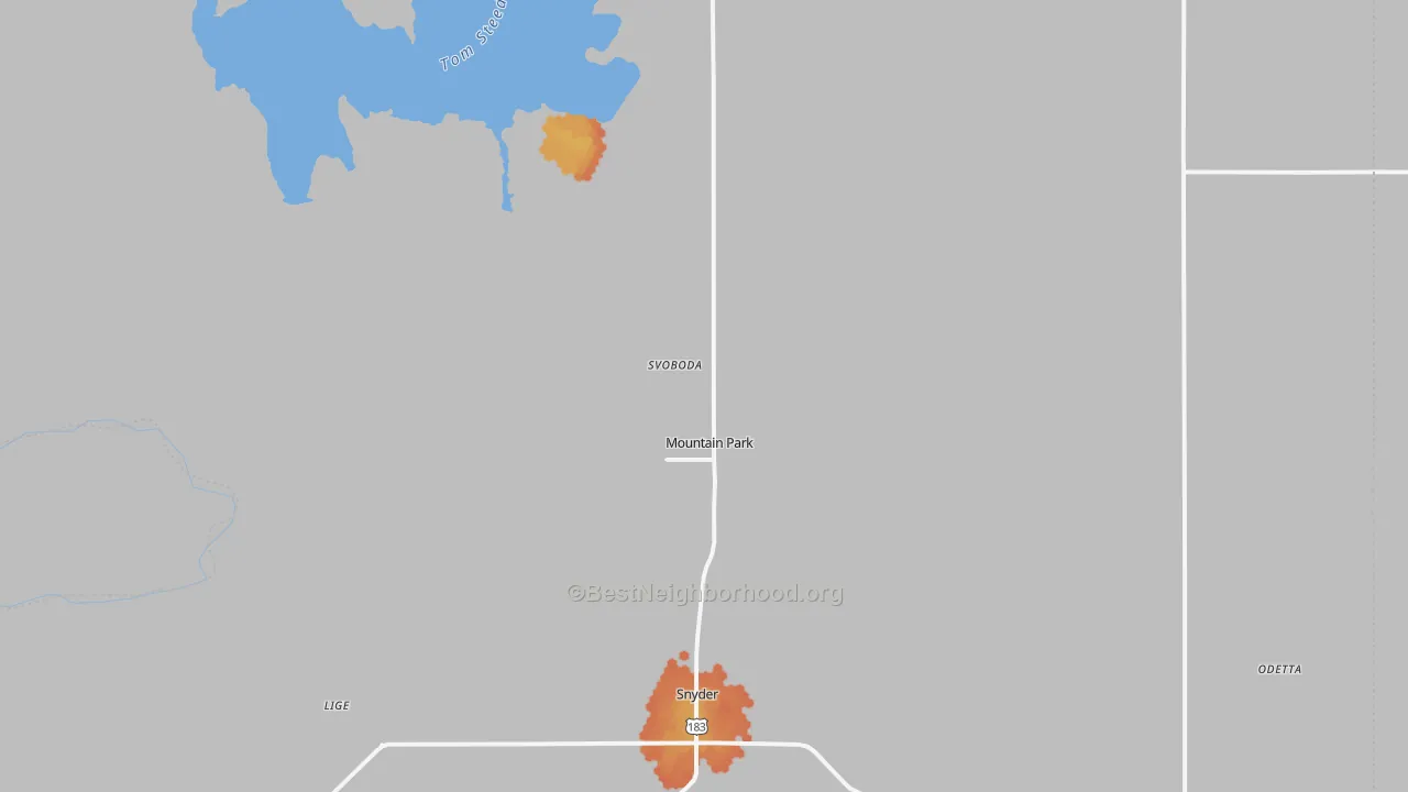 Bike Grade map of 73559, OK