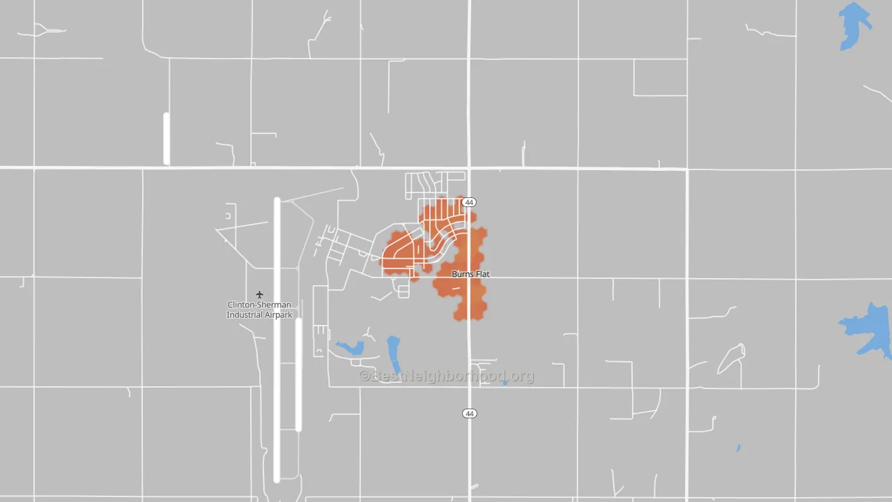 Bike Grade map of 73624, OK