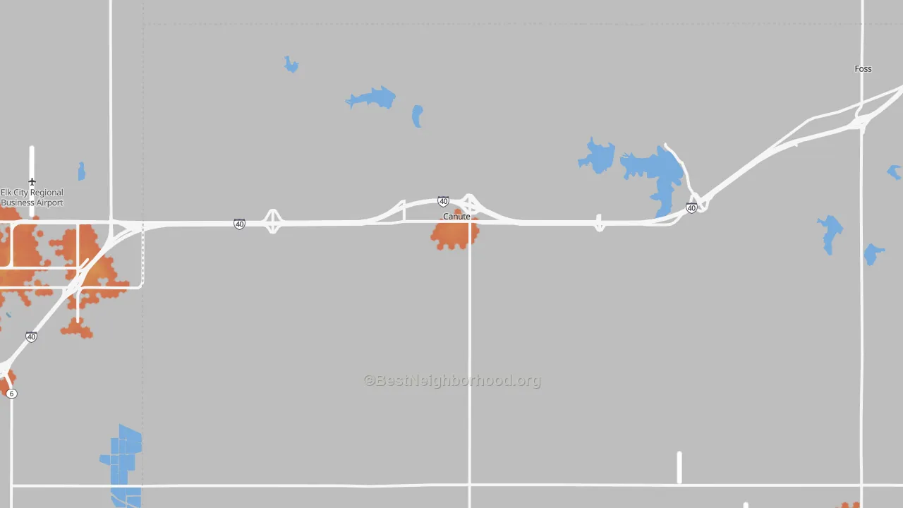 Bike Grade map of 73626, OK