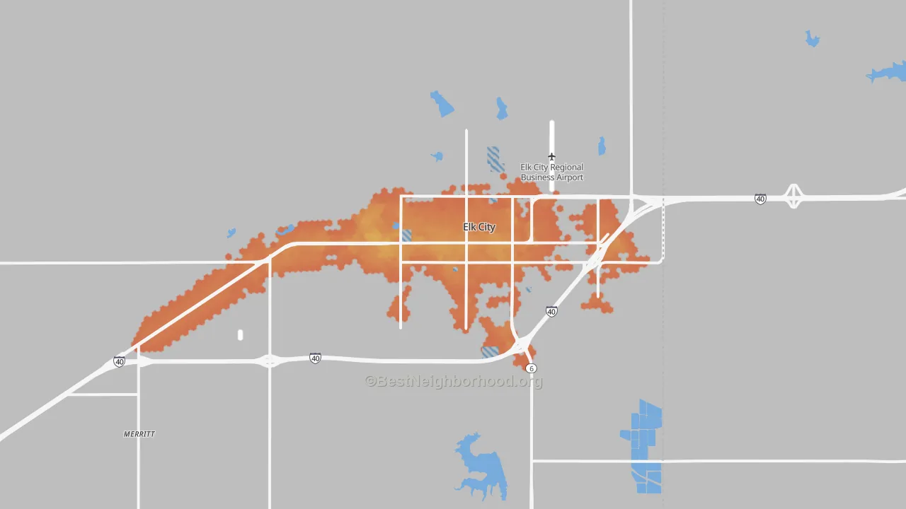 Bike Grade map of 73644, OK