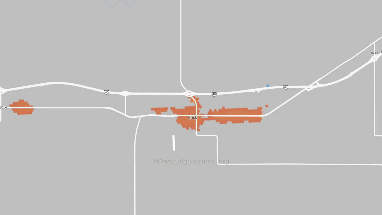 Bike Grade map of 73645, OK