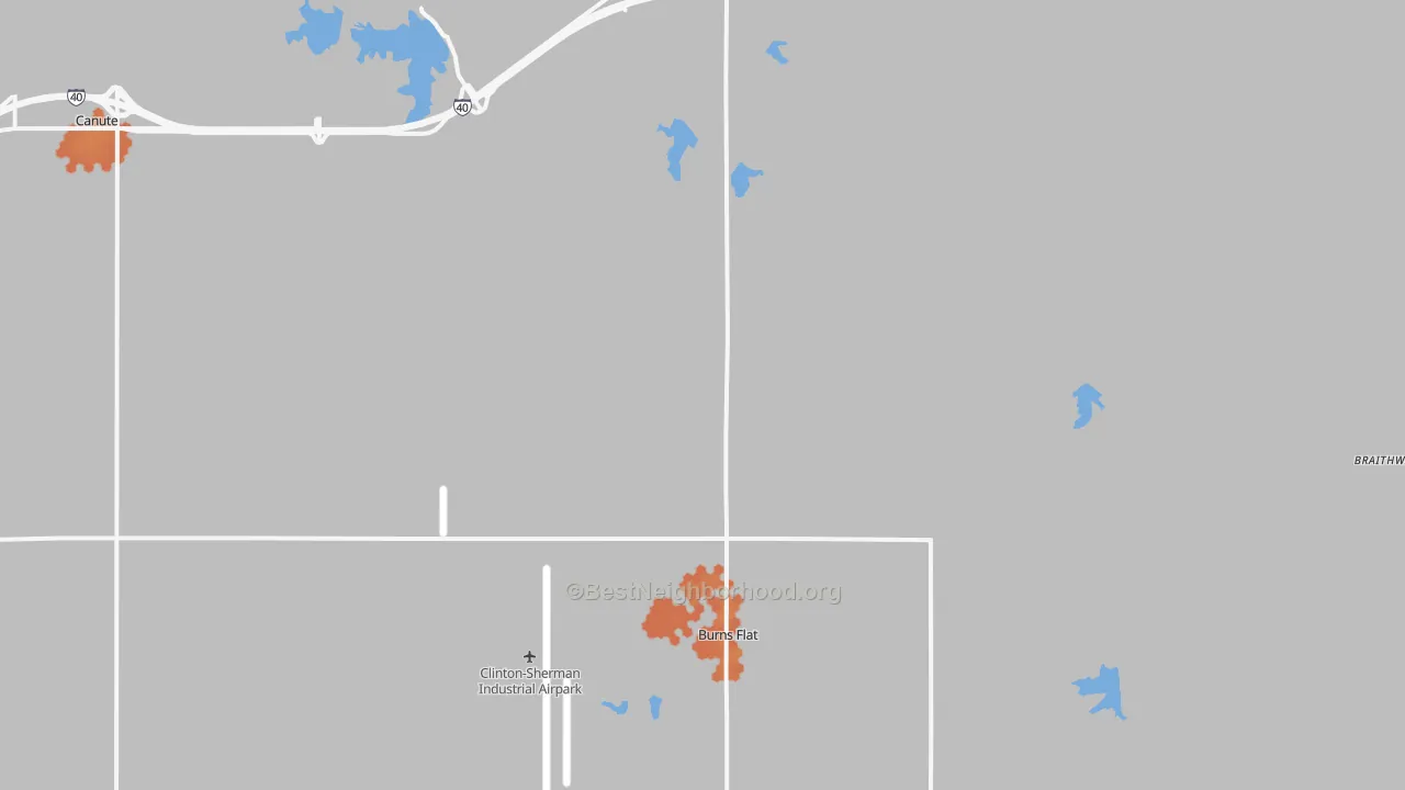 Bike Grade map of 73647, OK