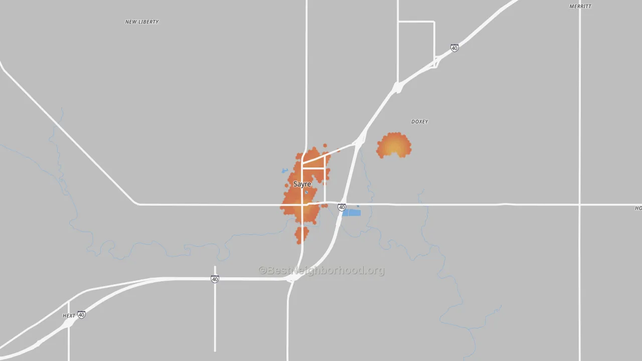 Bike Grade map of 73662, OK