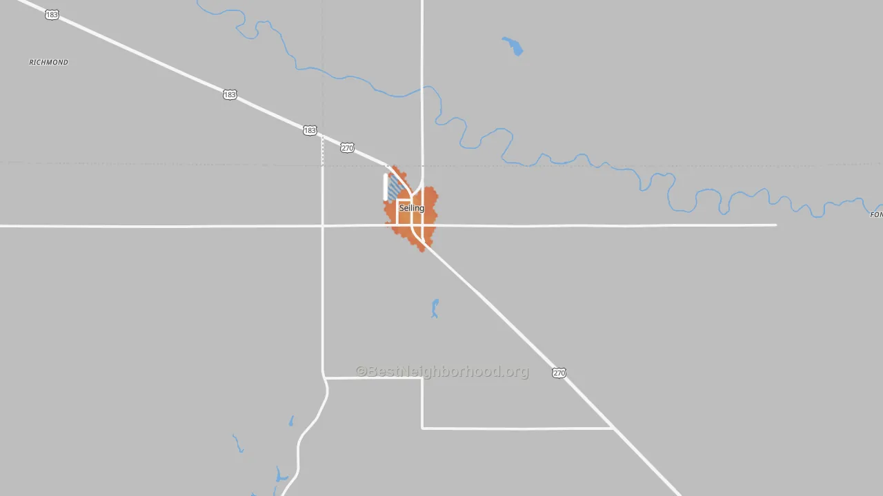 Bike Grade map of 73663, OK