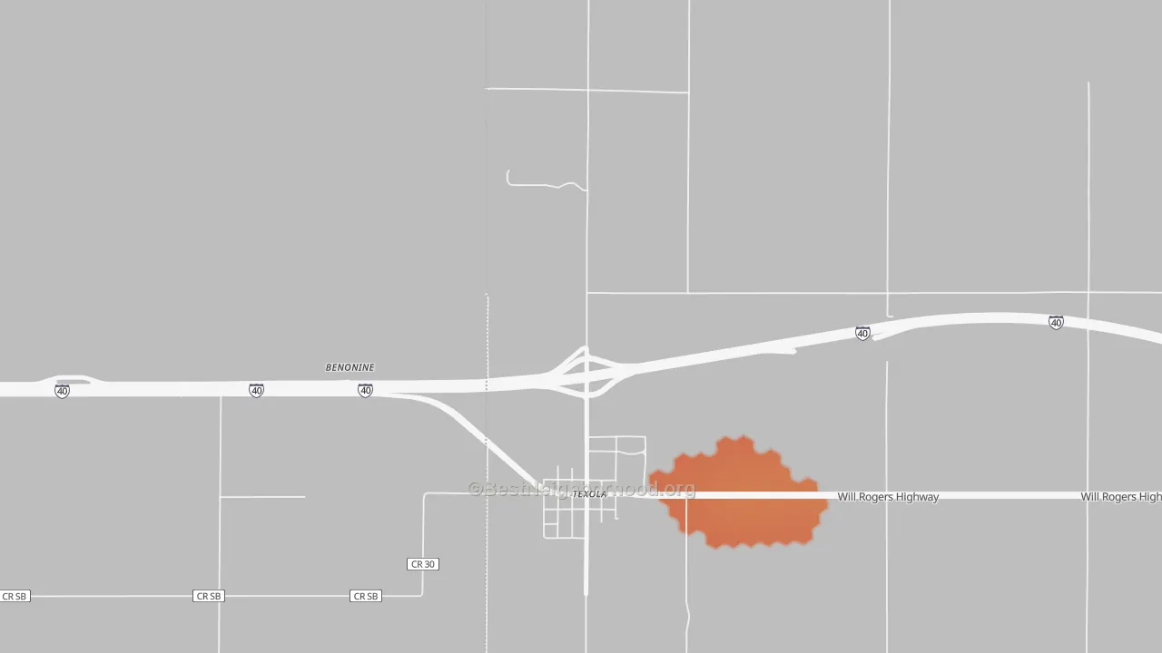 Bike Grade map of 73668, OK