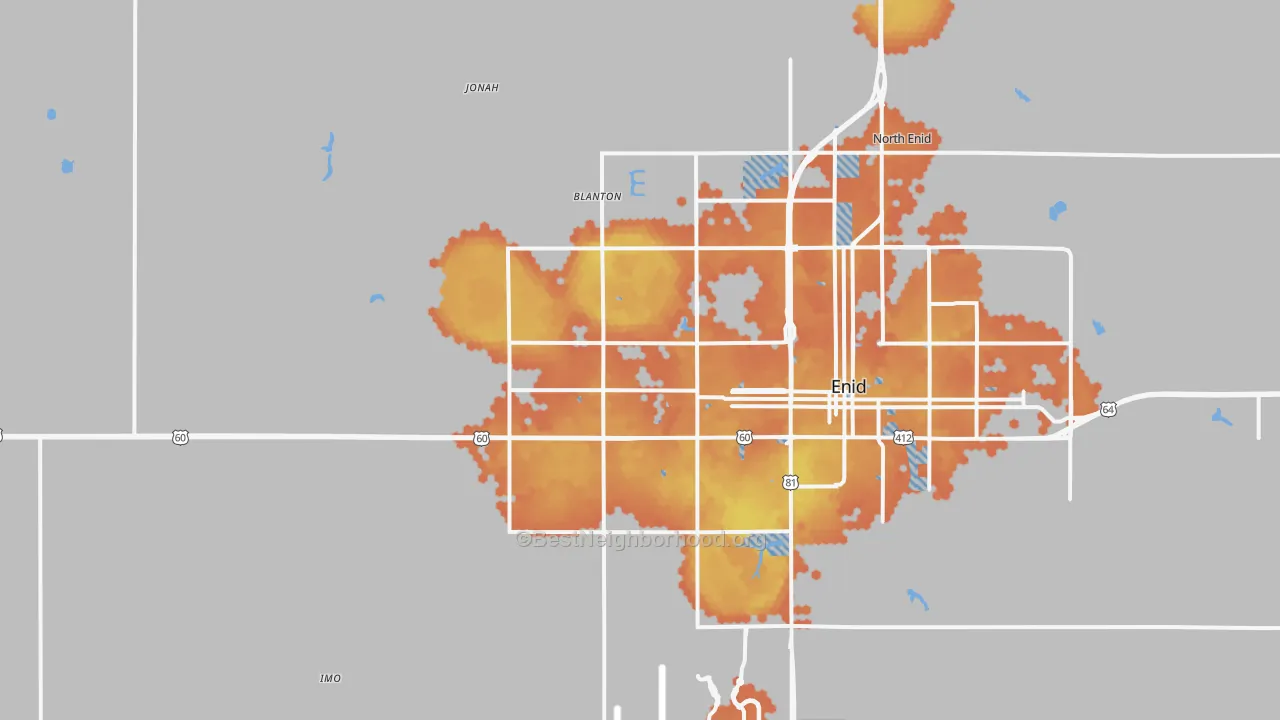 Bike Grade map of 73703, OK