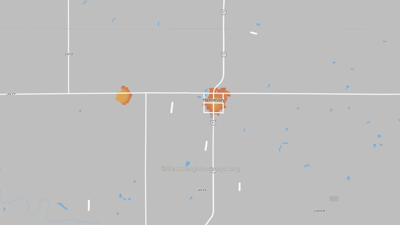 Bike Grade map of 73742, OK