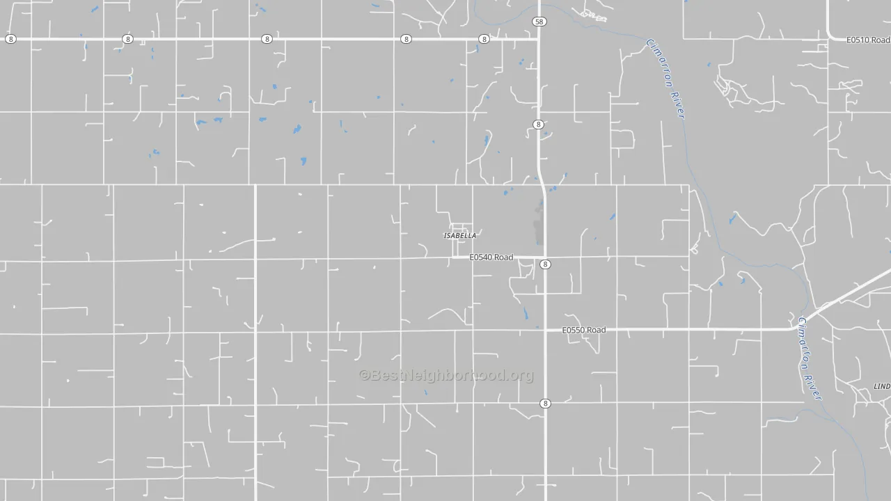 Bike Grade map of 73747, OK