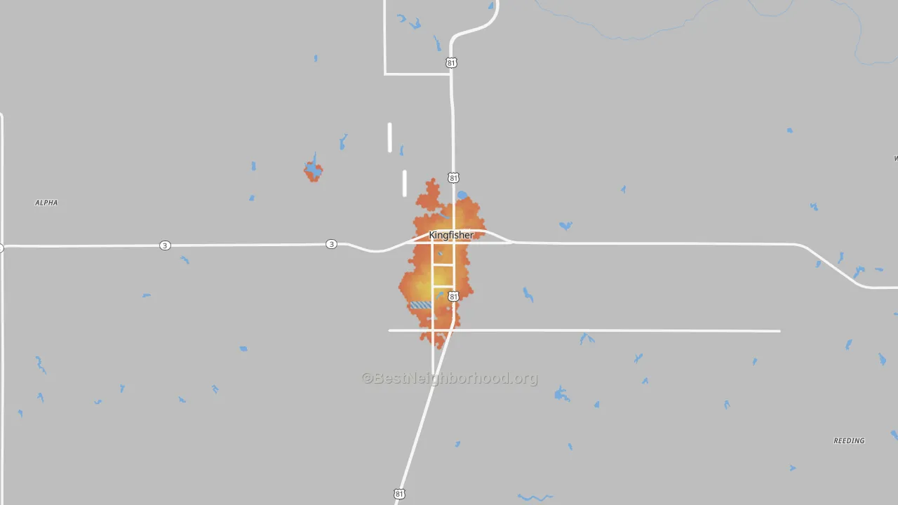 Bike Grade map of 73750, OK