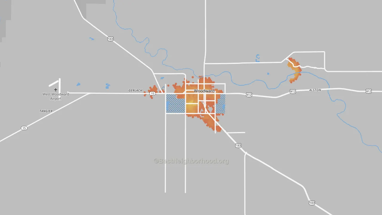 Bike Grade map of 73801, OK