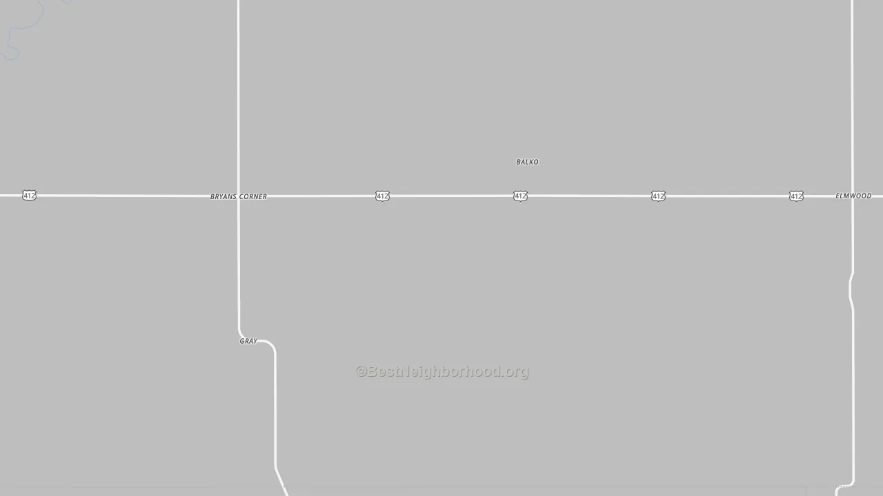 Bike Grade map of 73931, OK
