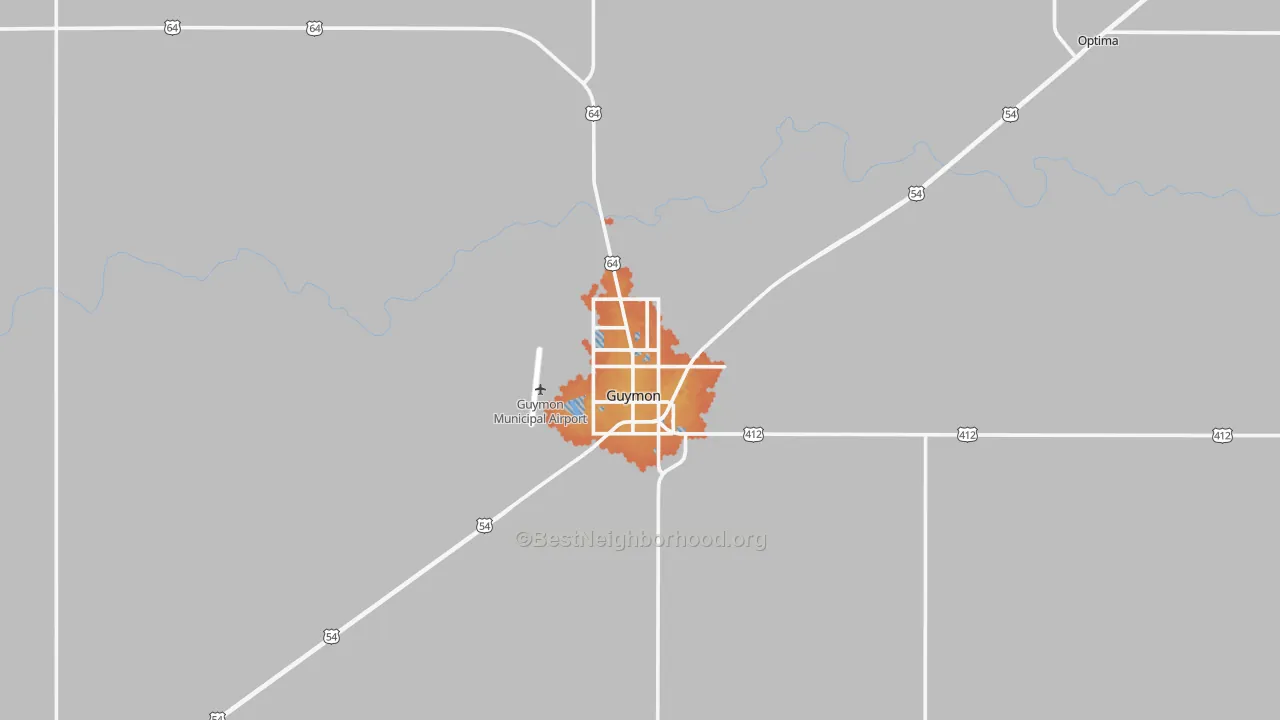 Bike Grade map of 73942, OK
