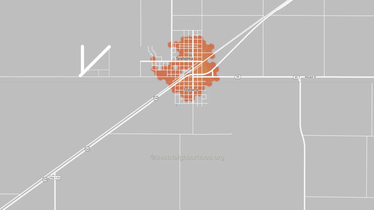 Bike Grade map of 73960, TX