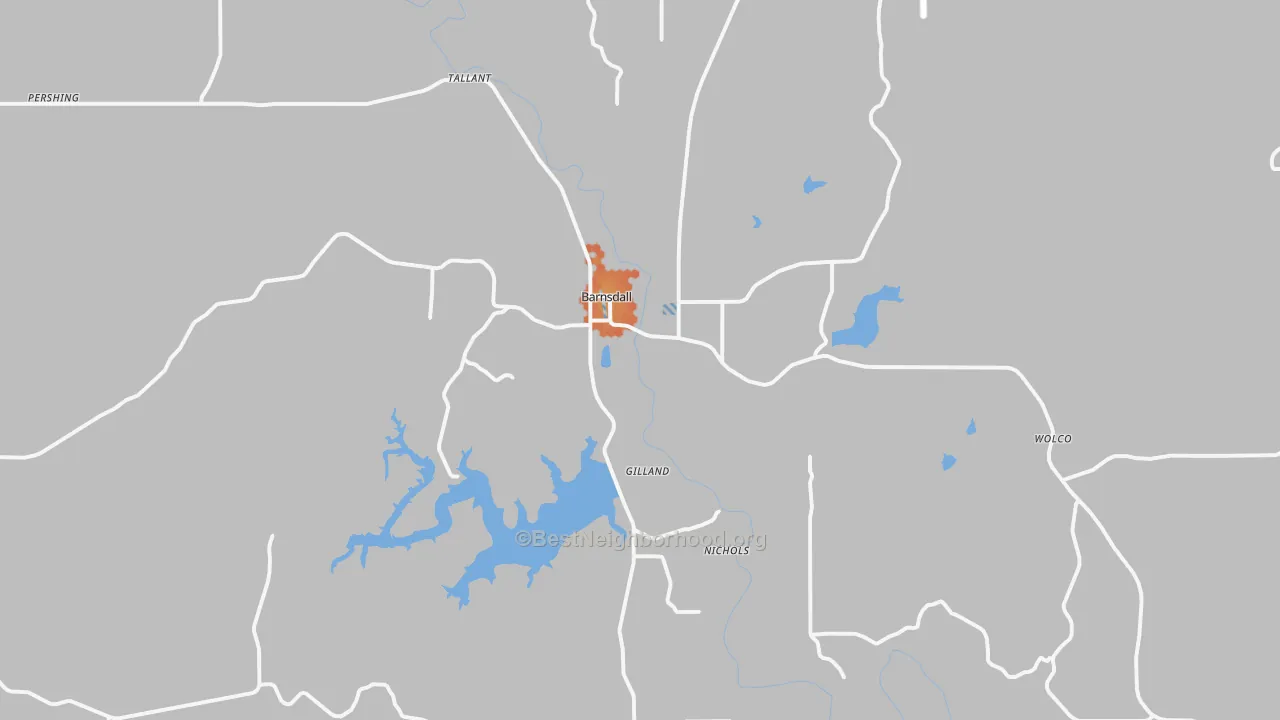 Bike Grade map of 74002, OK