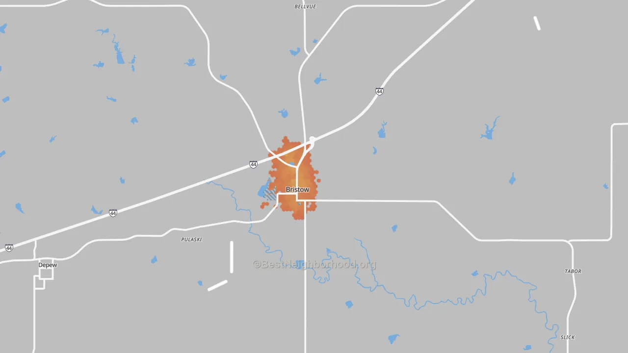 Bike Grade map of 74010, OK