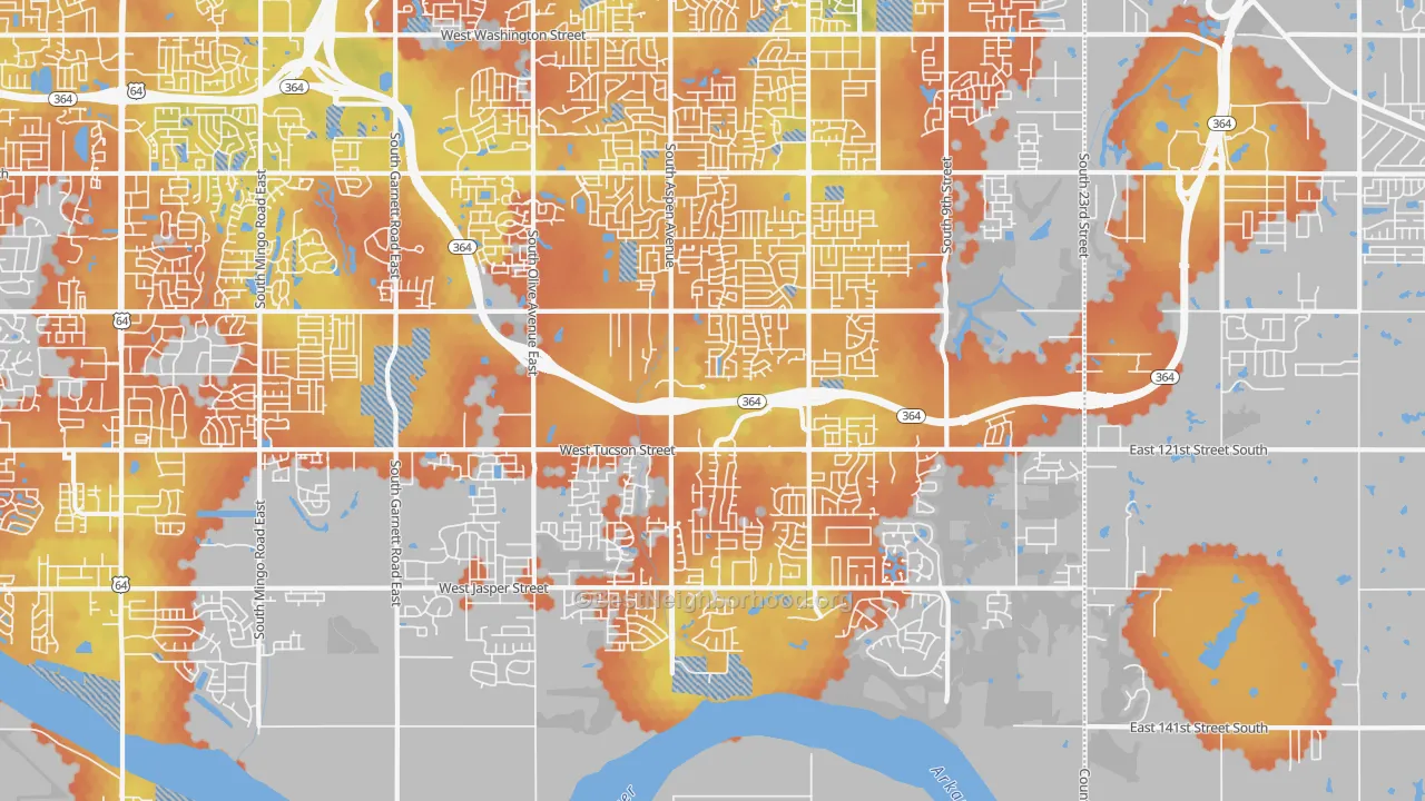 Bike Grade map of 74011, OK
