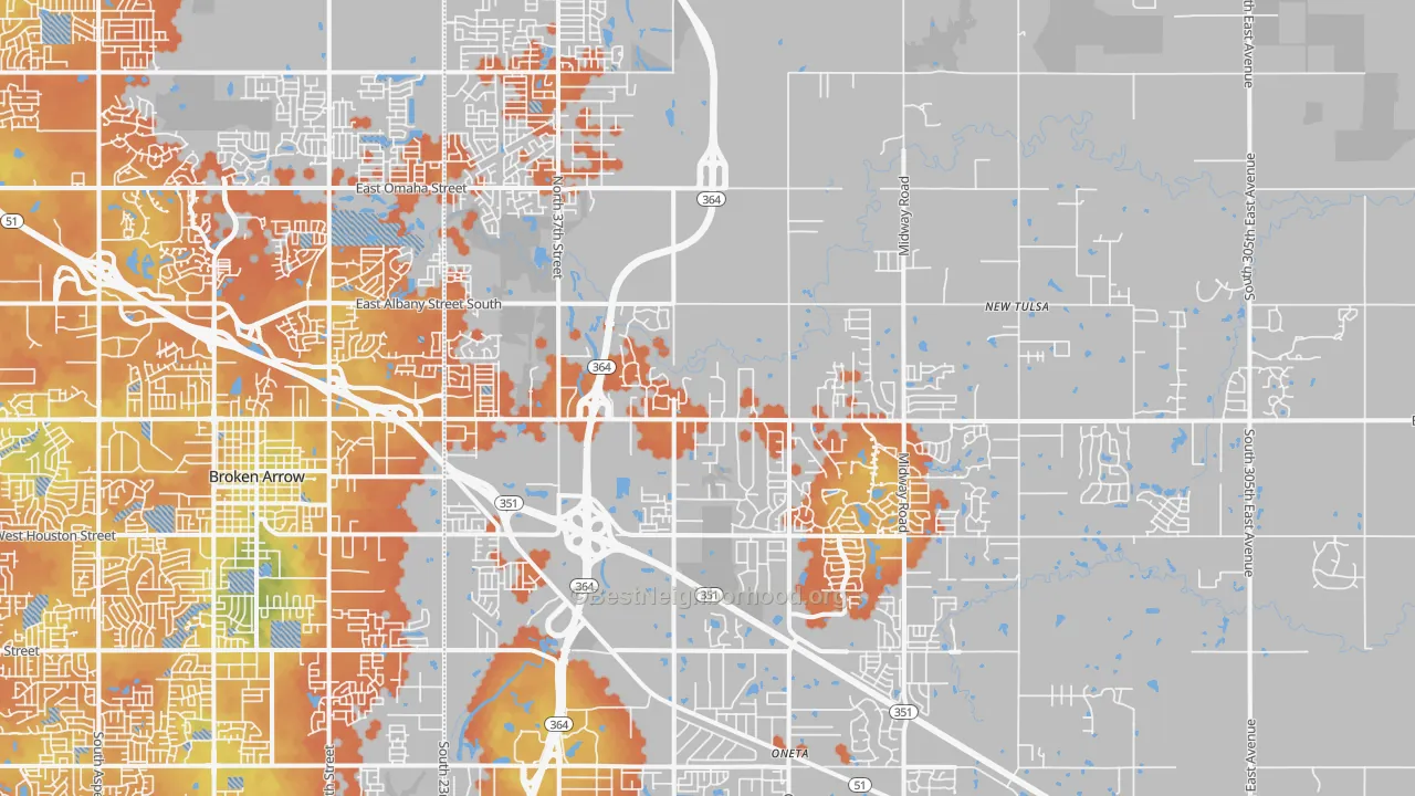 Bike Grade map of 74014, OK
