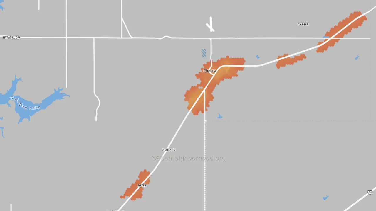 Bike Grade map of 74016, OK