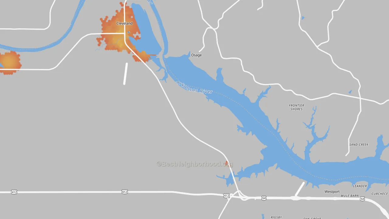 Bike Grade map of 74020, OK