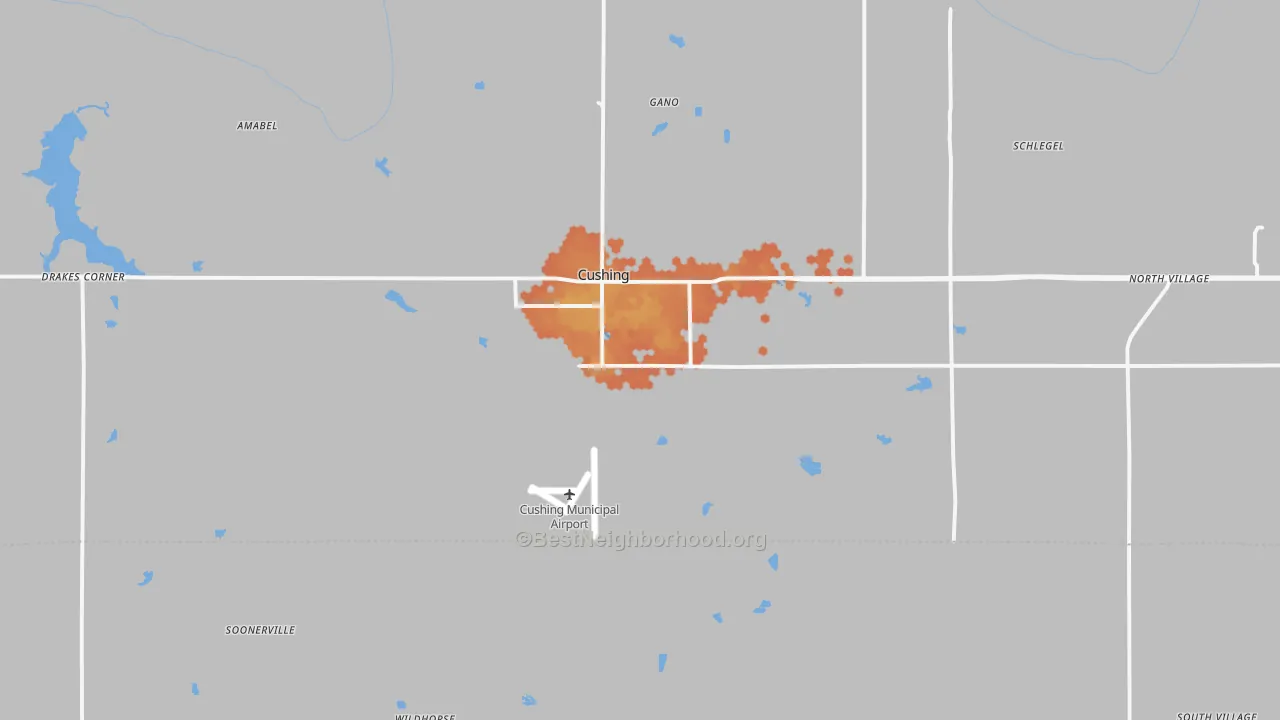 Bike Grade map of 74023, OK