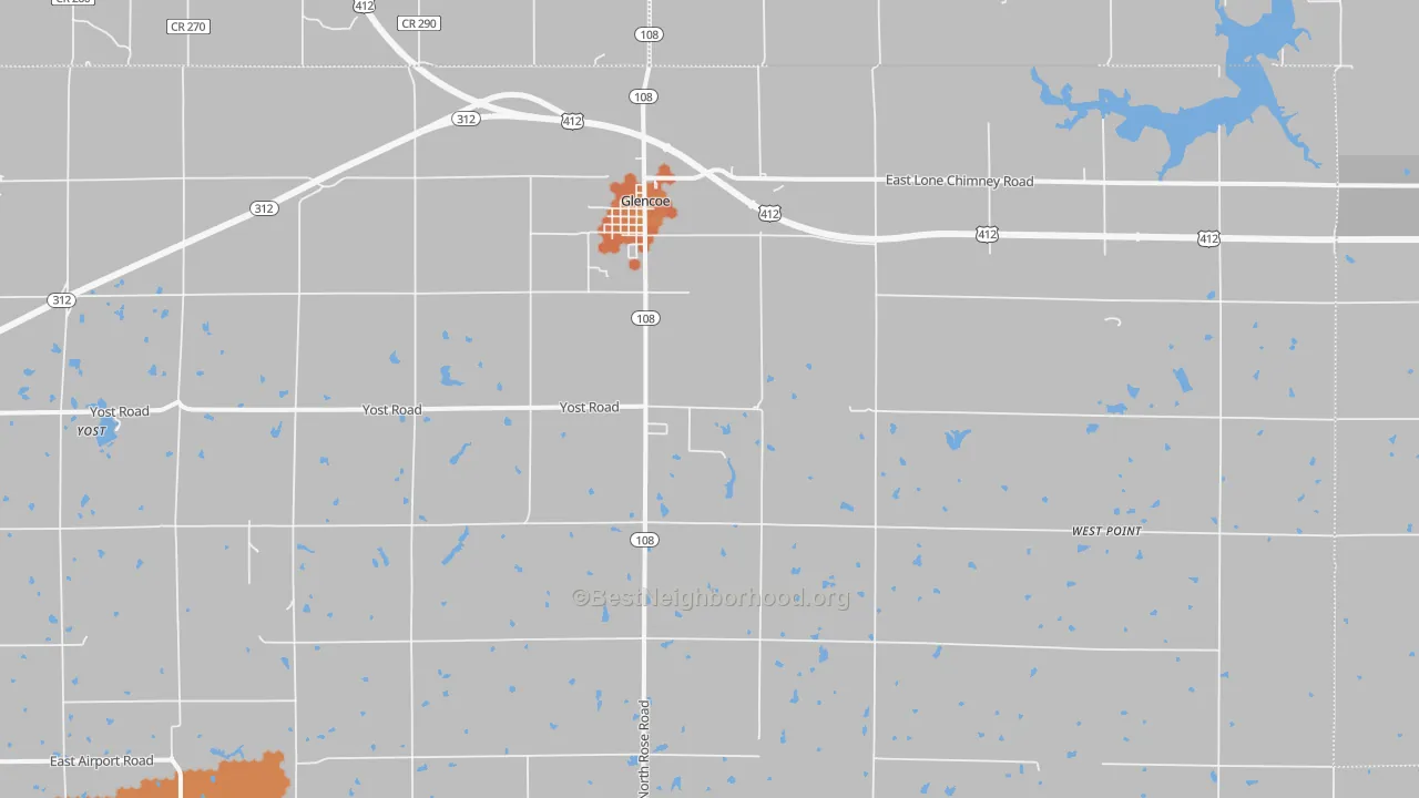 Bike Grade map of 74032, OK