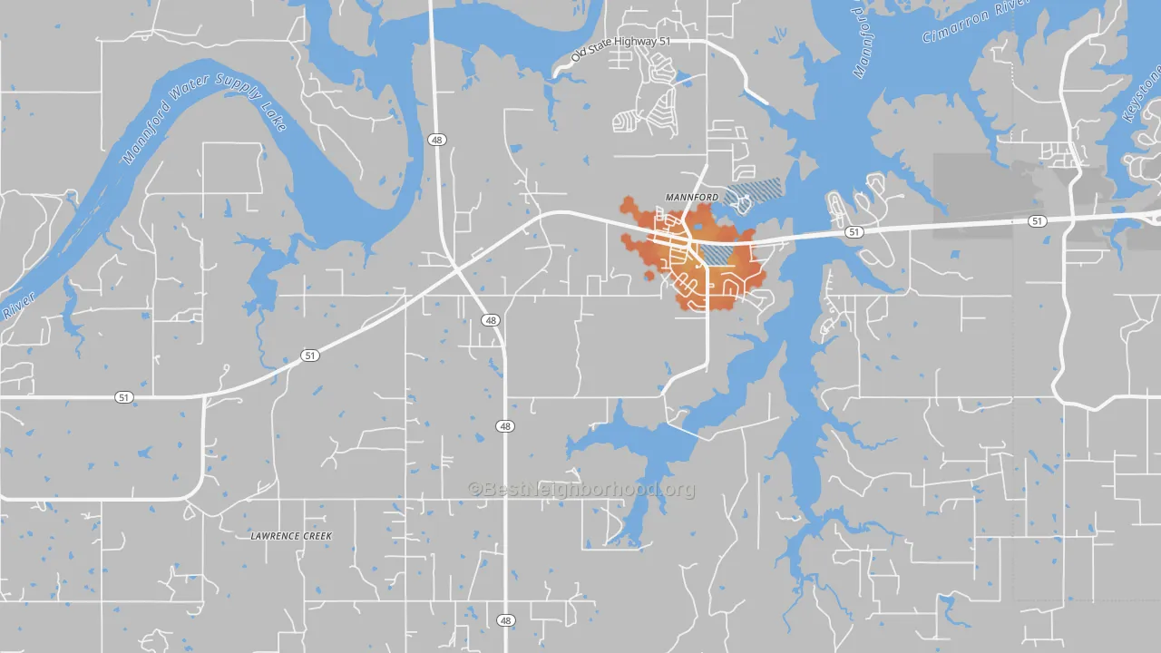 Bike Grade map of 74044, OK