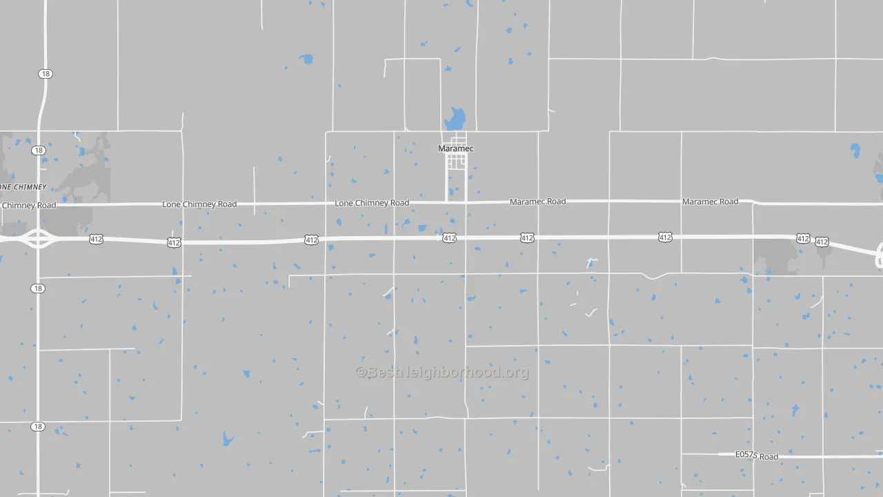 Bike Grade map of 74045, OK