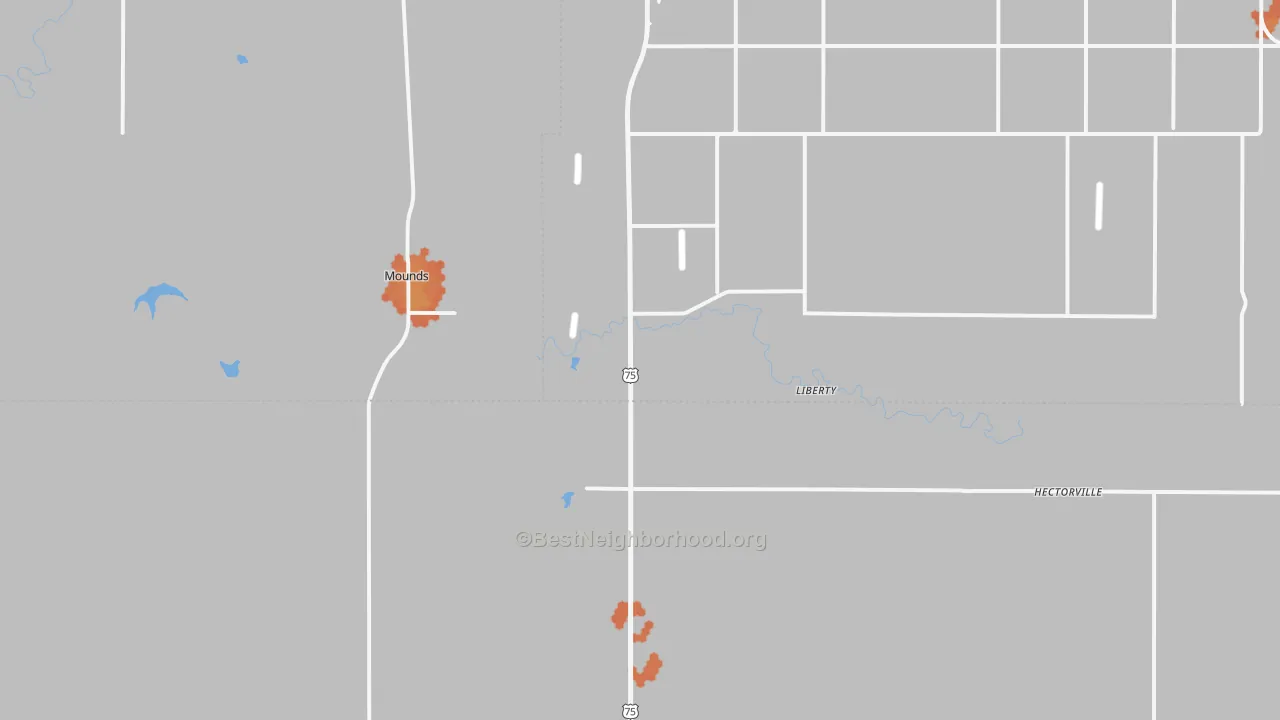 Bike Grade map of 74047, OK