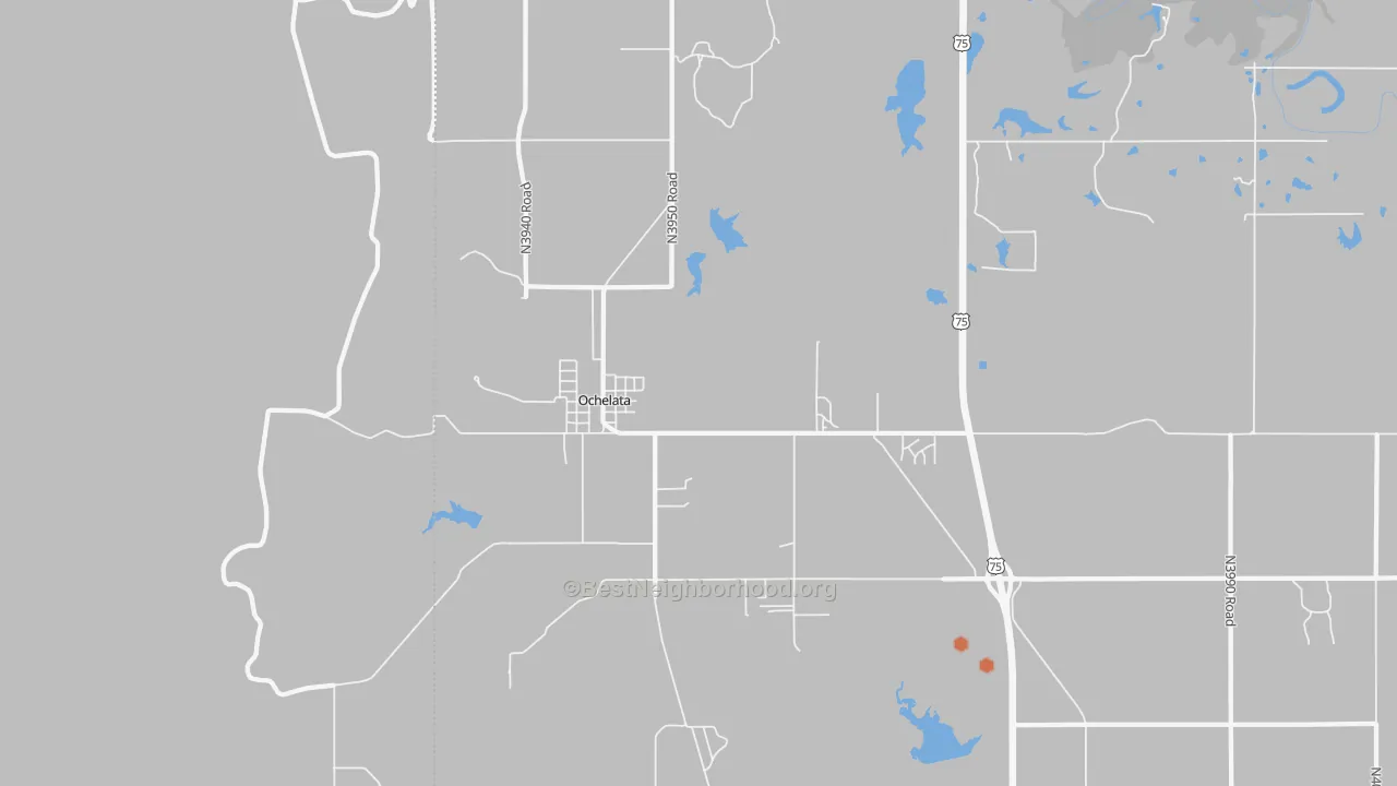 Bike Grade map of 74051, OK