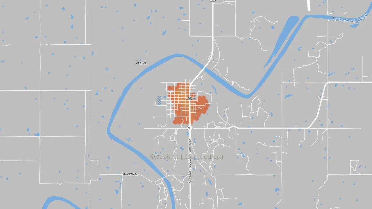 Bike Grade map of 74052, OK