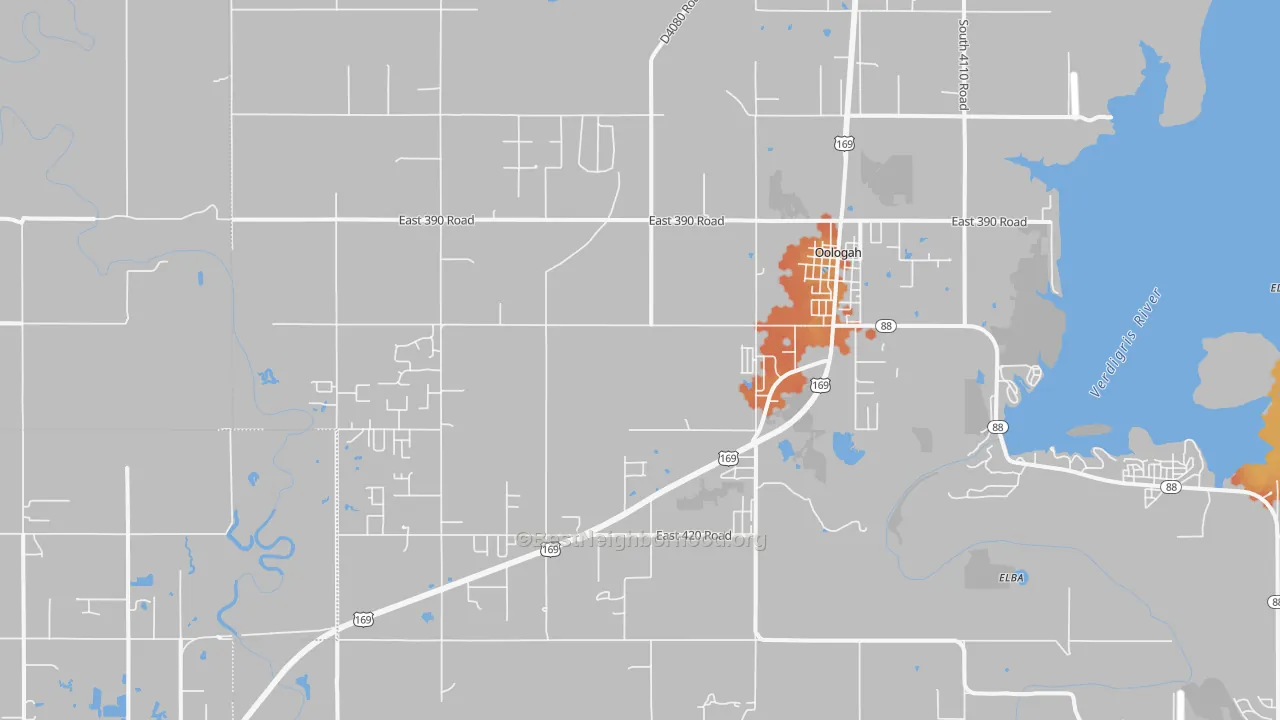 Bike Grade map of 74053, OK