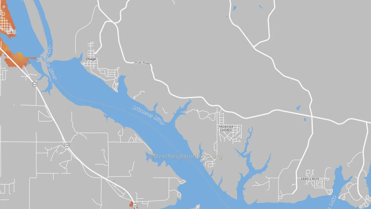 Bike Grade map of 74054, OK