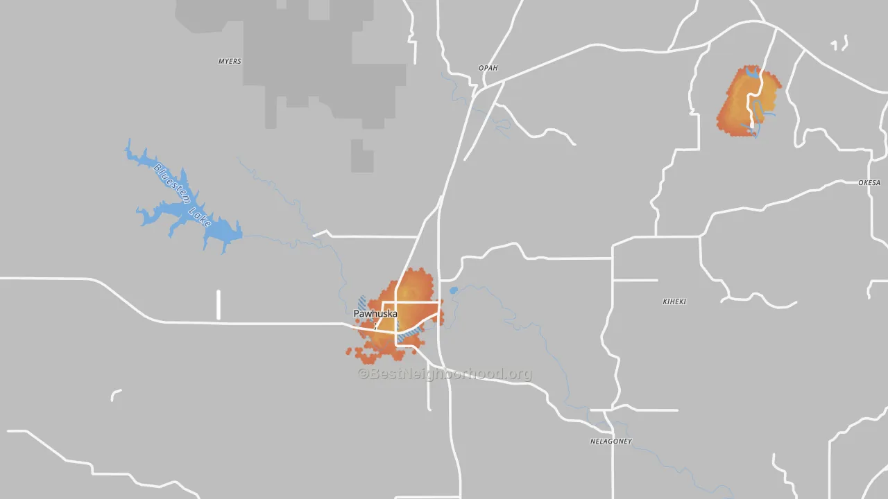 Bike Grade map of 74056, OK