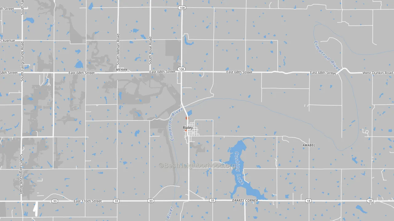 Bike Grade map of 74062, OK