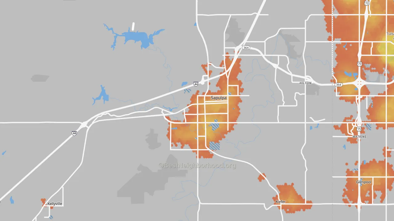 Bike Grade map of 74066, OK