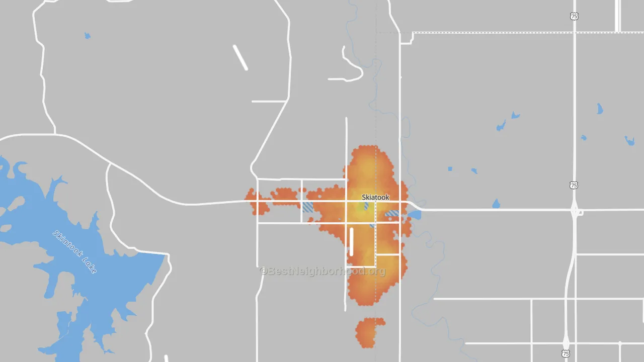 Bike Grade map of 74070, OK