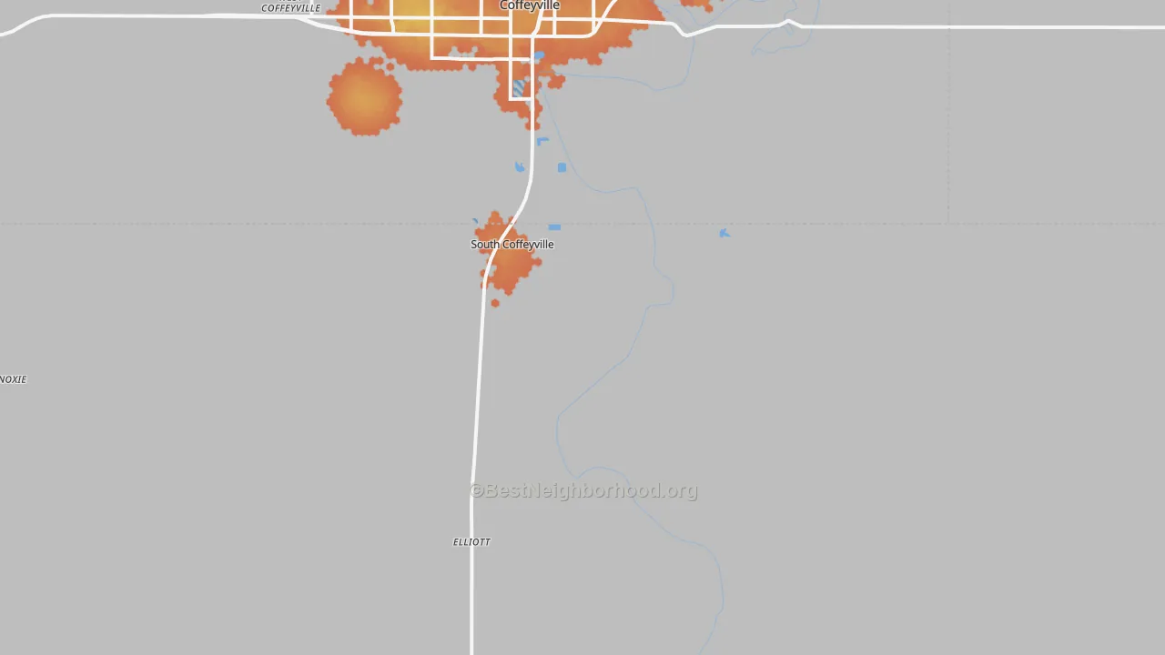 Bike Grade map of 74072, OK