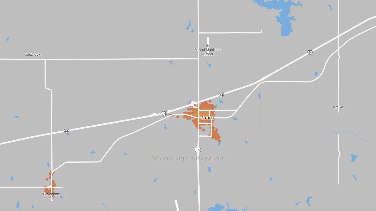Bike Grade map of 74079, OK