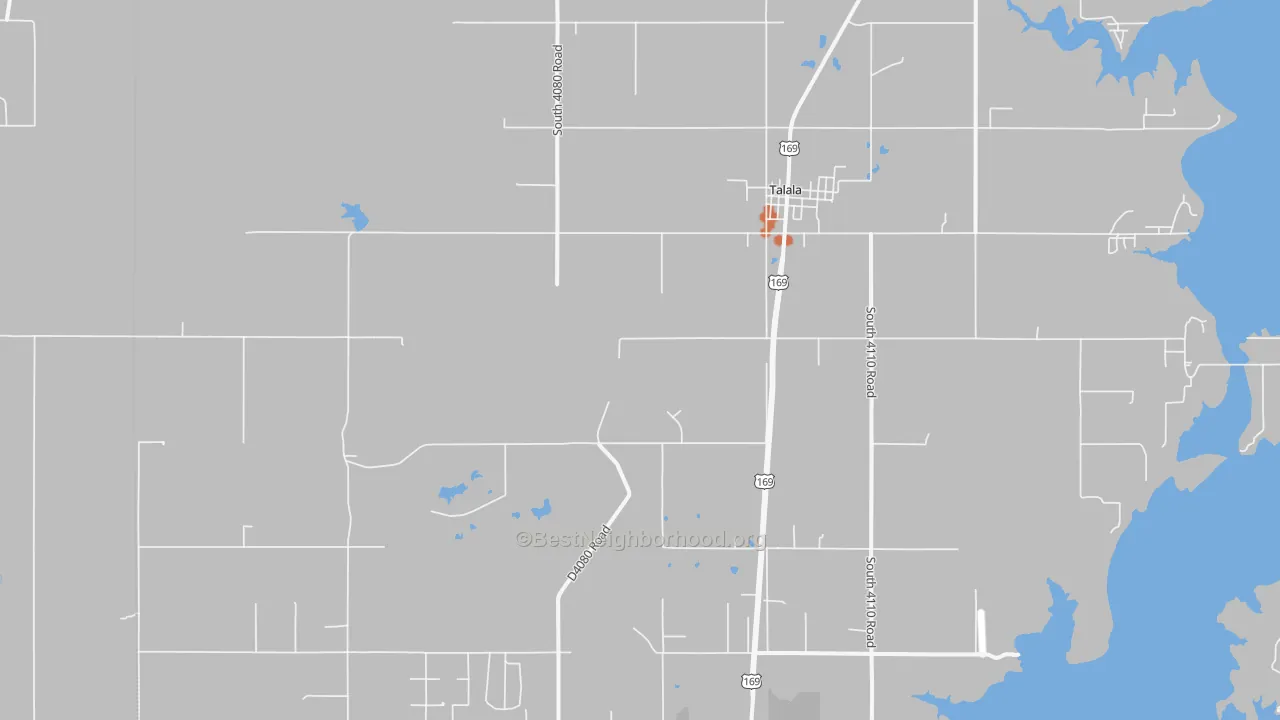 Bike Grade map of 74080, OK