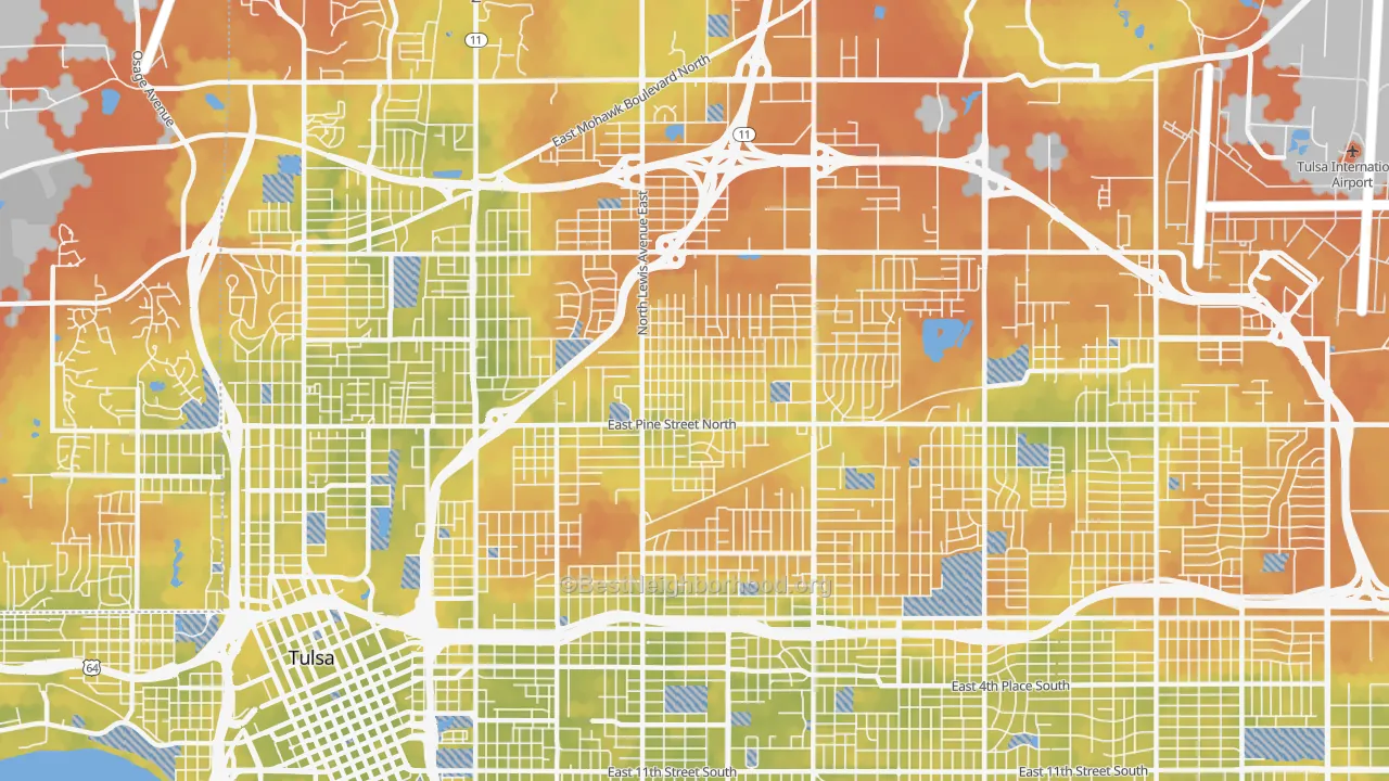 Bike Grade map of 74110, OK