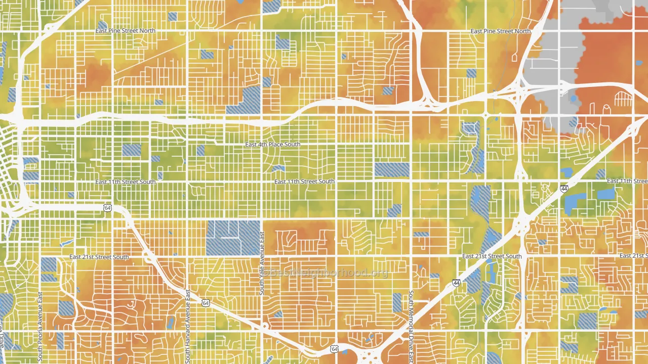 Bike Grade map of 74112, OK