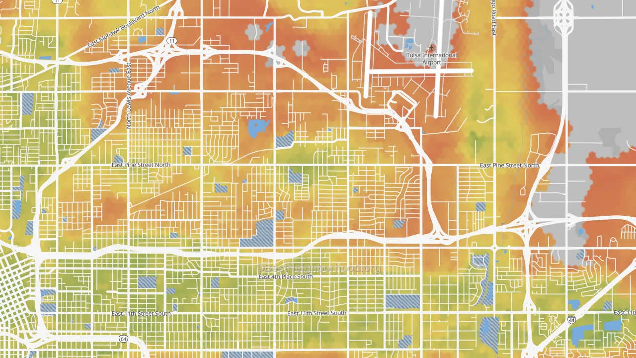 Bike Grade map of 74115, OK