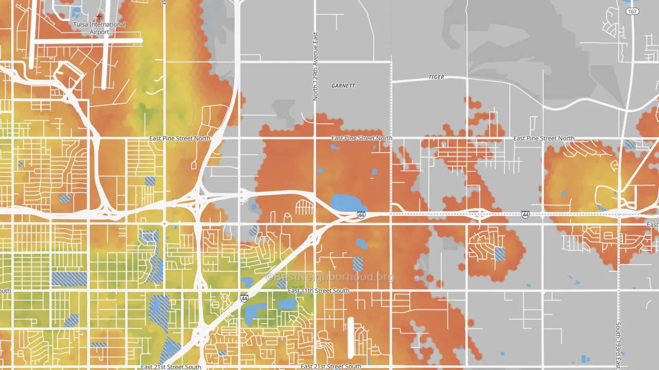 Bike Grade map of 74116, OK