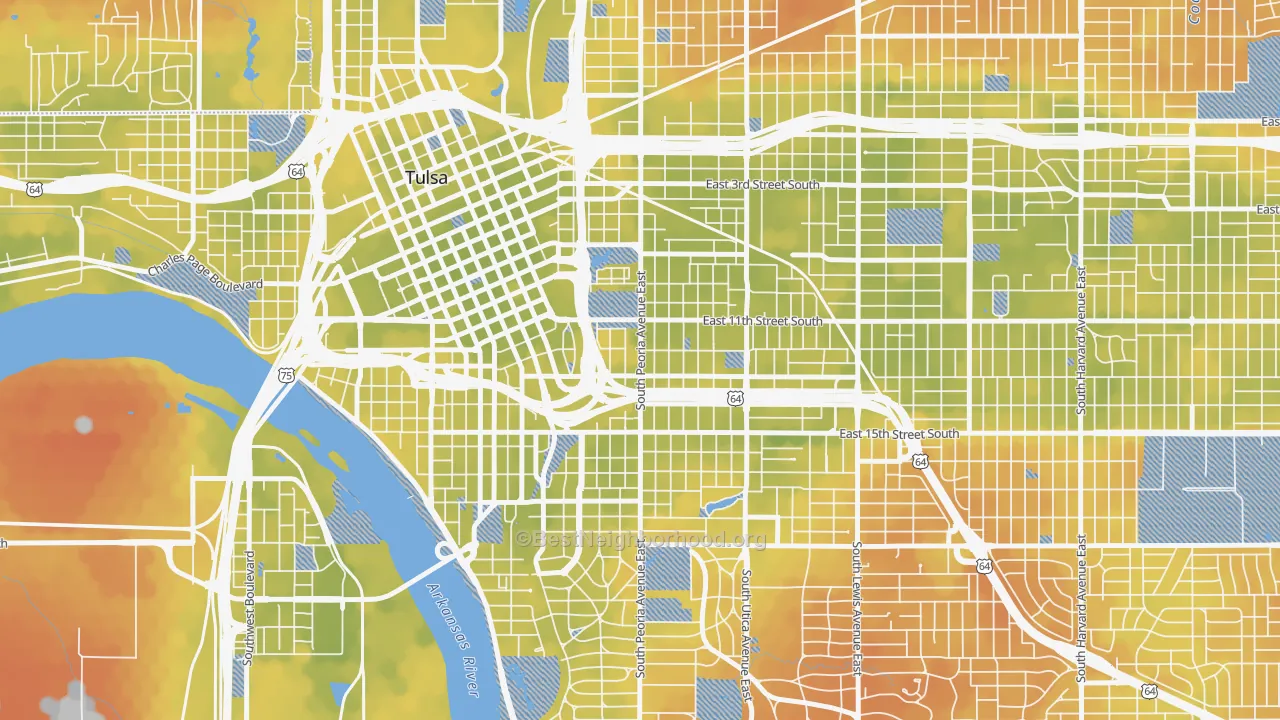 Bike Grade map of 74120, OK