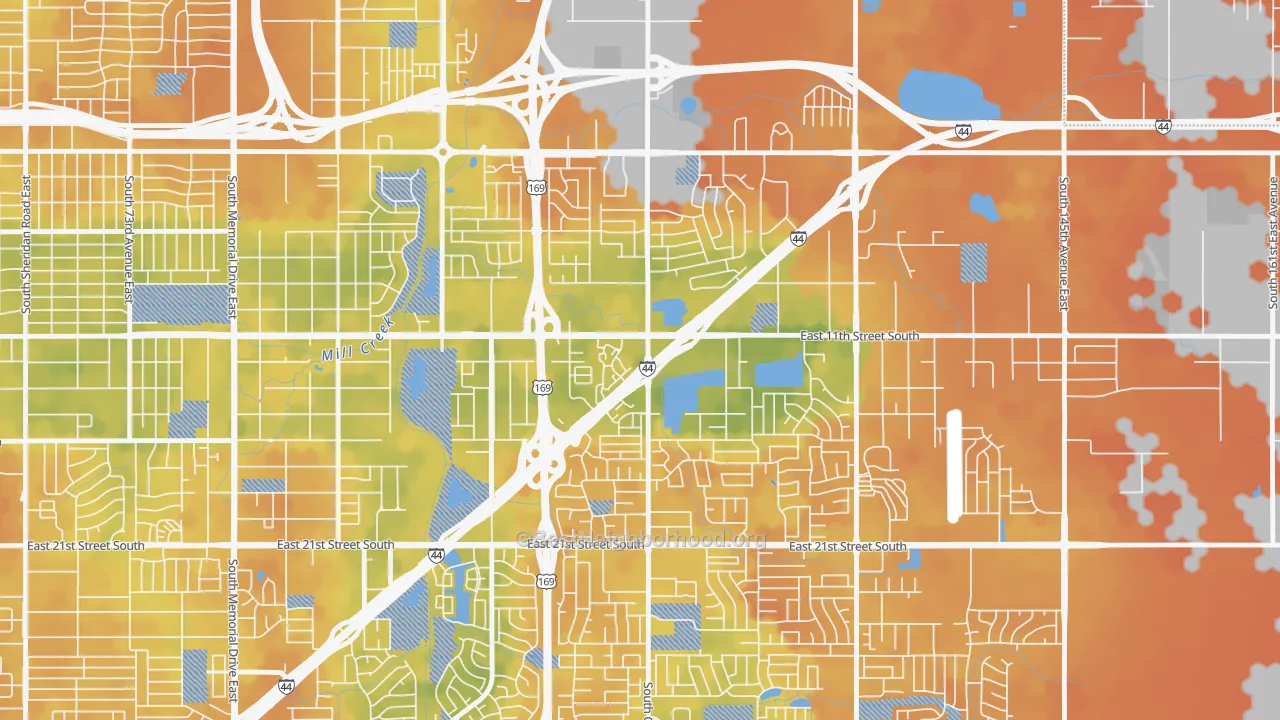 Bike Grade map of 74128, OK