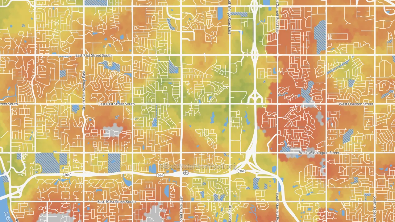 Bike Grade map of 74133, OK