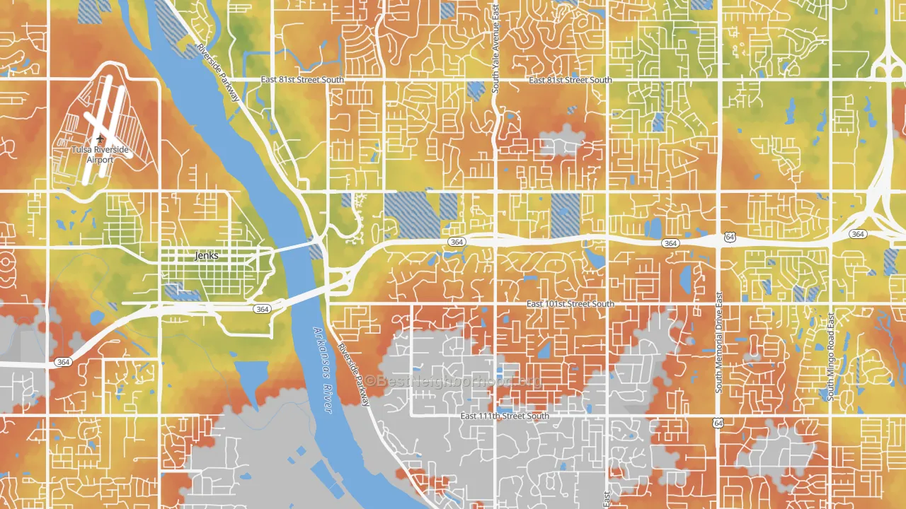 Bike Grade map of 74137, OK