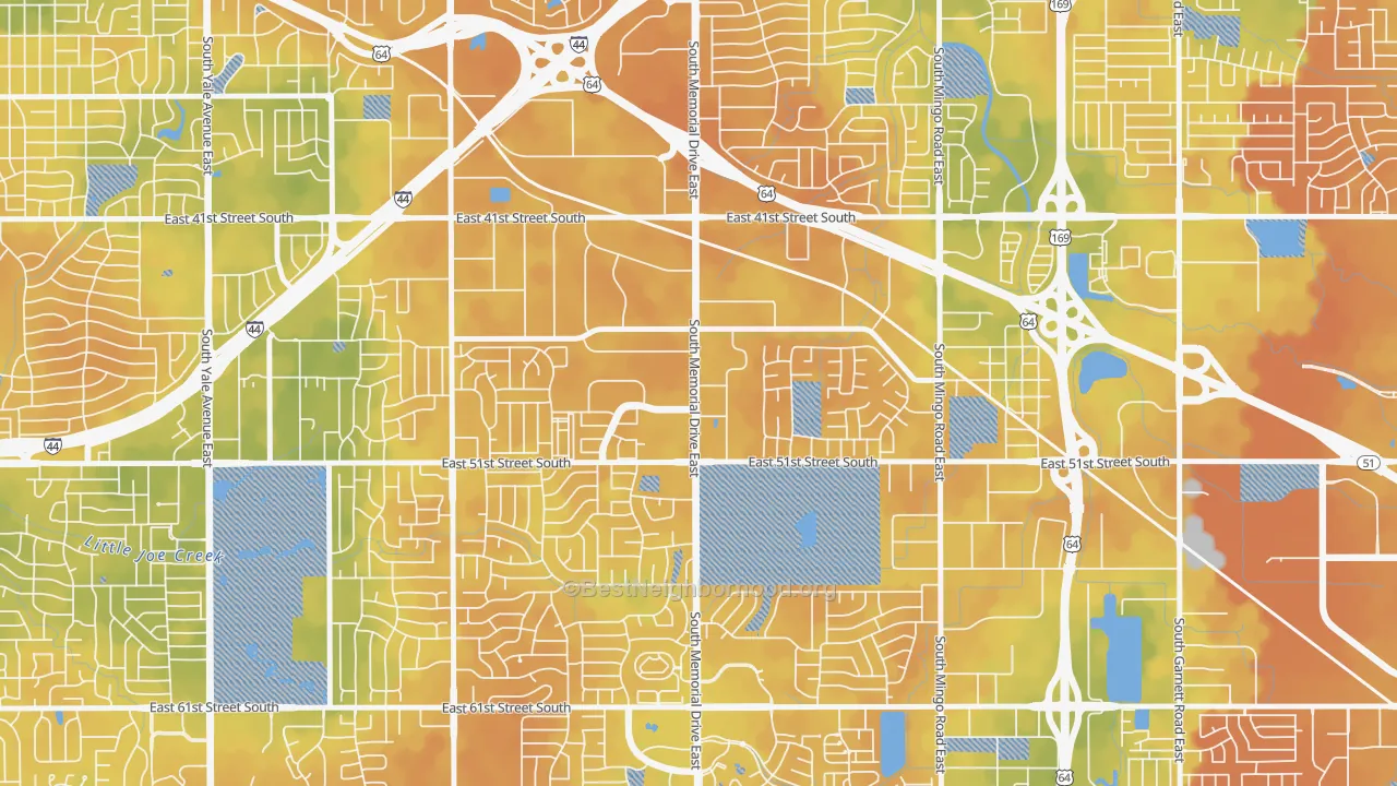 Bike Grade map of 74145, OK