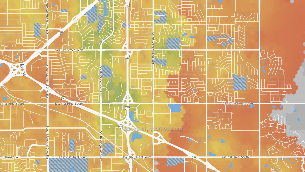 Bike Grade map of 74146, OK