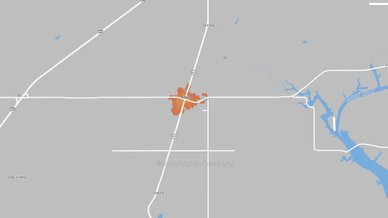 Bike Grade map of 74330, OK